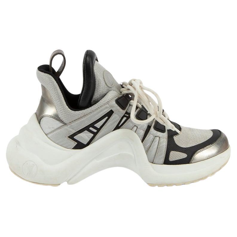 Louis Vuitton Silver/White Leather And Mesh Archlight Sneakers Size 38.5 at  1stDibs