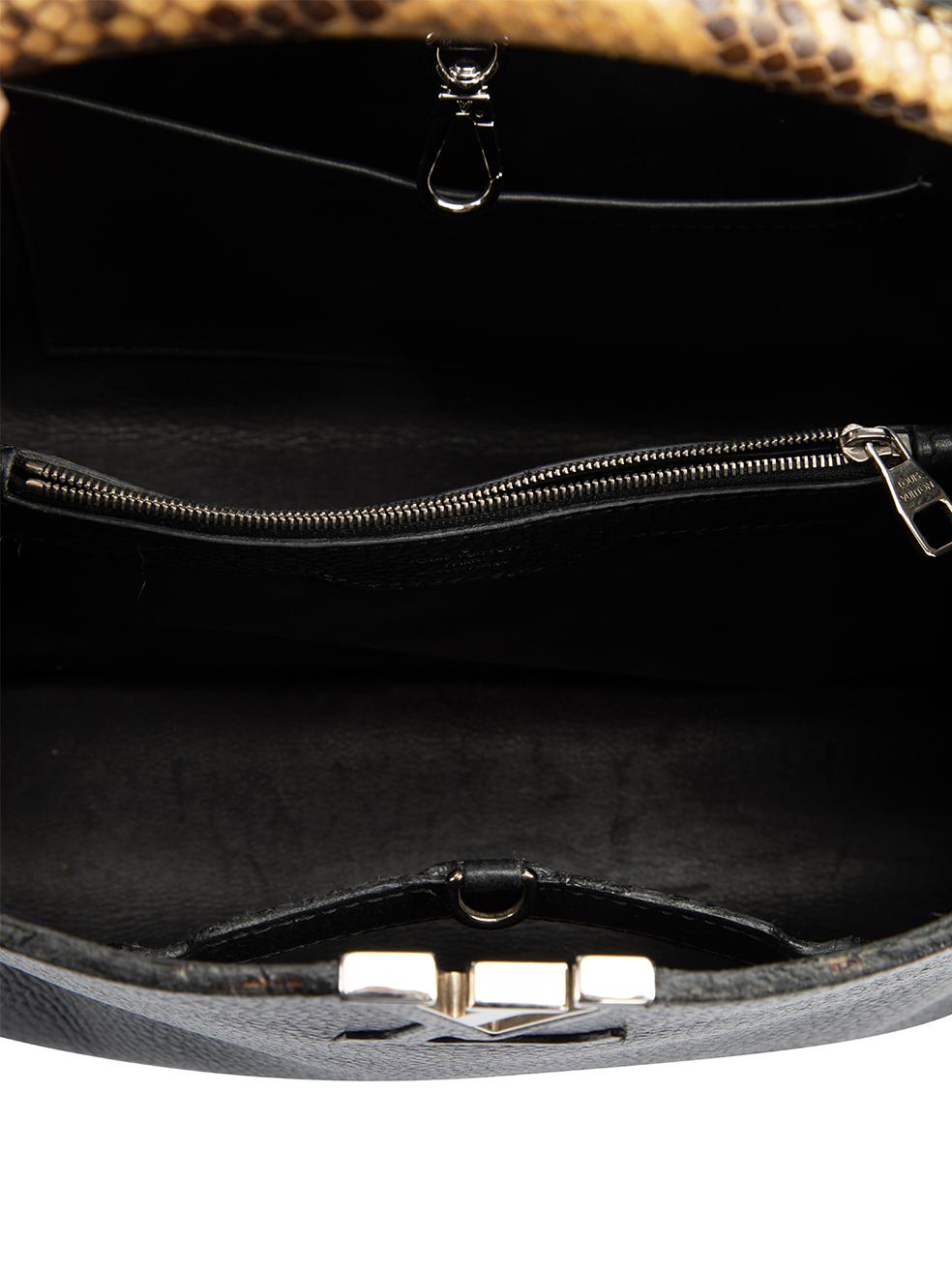 Pre-Loved Louis Vuitton Women's Black 2014 Python Handle Capucines MM Bag 2