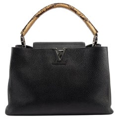 Pre-Loved Louis Vuitton Women's Black 2014 Python Handle Capucines MM Bag