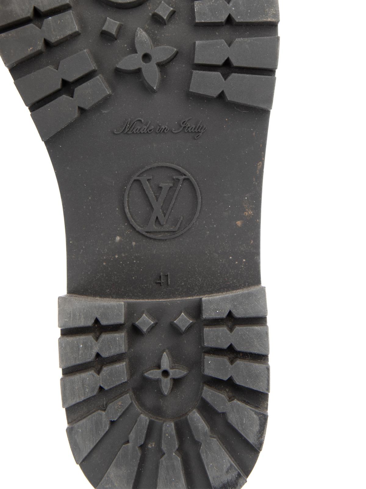 Pre-Loved Louis Vuitton Women's Black Rubber Drops Flat Half Rain Boots 2