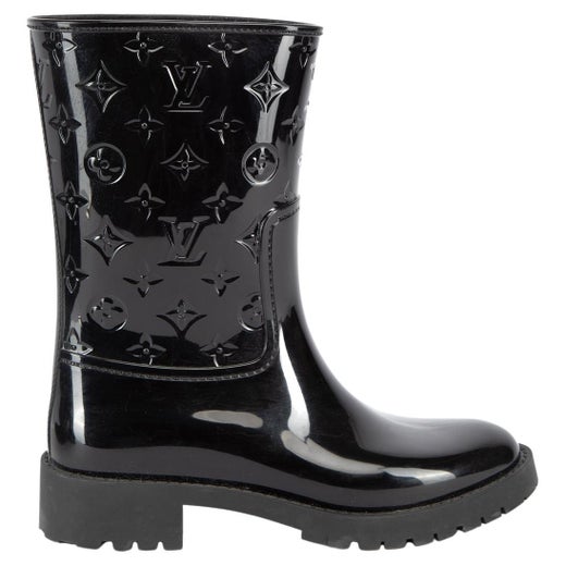 Louis Vuitton Black Rain Boots - 3 For Sale on 1stDibs