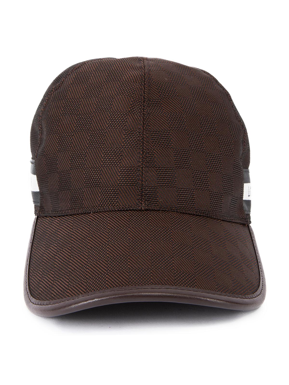 CONDITION is Very good. Minimal wear to cap is evident. Minimal wear to interior rim on this used Luis Vuitton resale item. Details Brown Leather Cotton Damier print pattern Adjustable back strap Made in Italy Composition EXTERIOR: Leather INTERIOR: