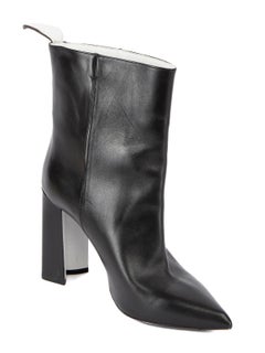 Pre-Loved Louis Vuitton Women's Leather Pointed Ankle Boots with Branded