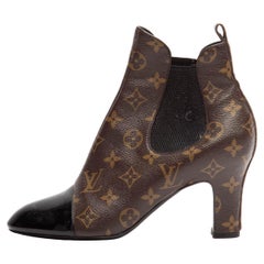 Pre-Loved Louis Vuitton Women's Monogram Canvas Revival Ankle Boots Brown Patent