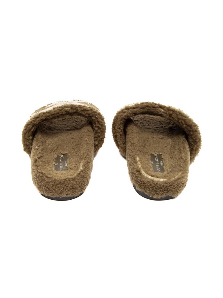 Louis Vuitton Shearling Slippers - For Sale on 1stDibs