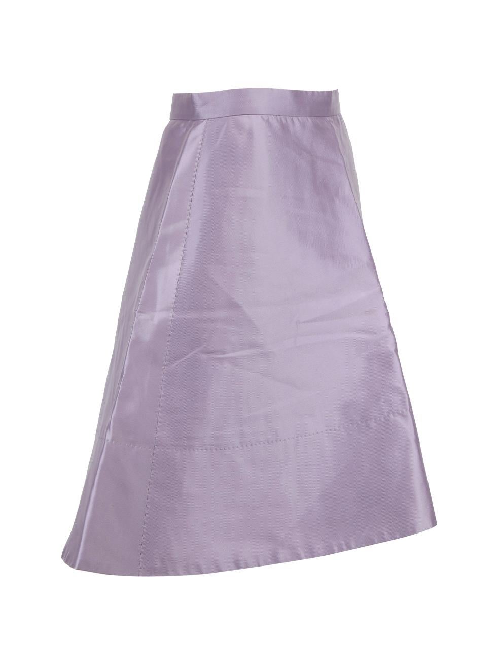 CONDITION is Very good. Minimal wear to skirt is evident. Minimal light marks and scuffs can be seen on this used Louis Vuitton designer resale item. Details Purple Satin Skirt Mini length Flared skater style Side zip fastening with snap button,