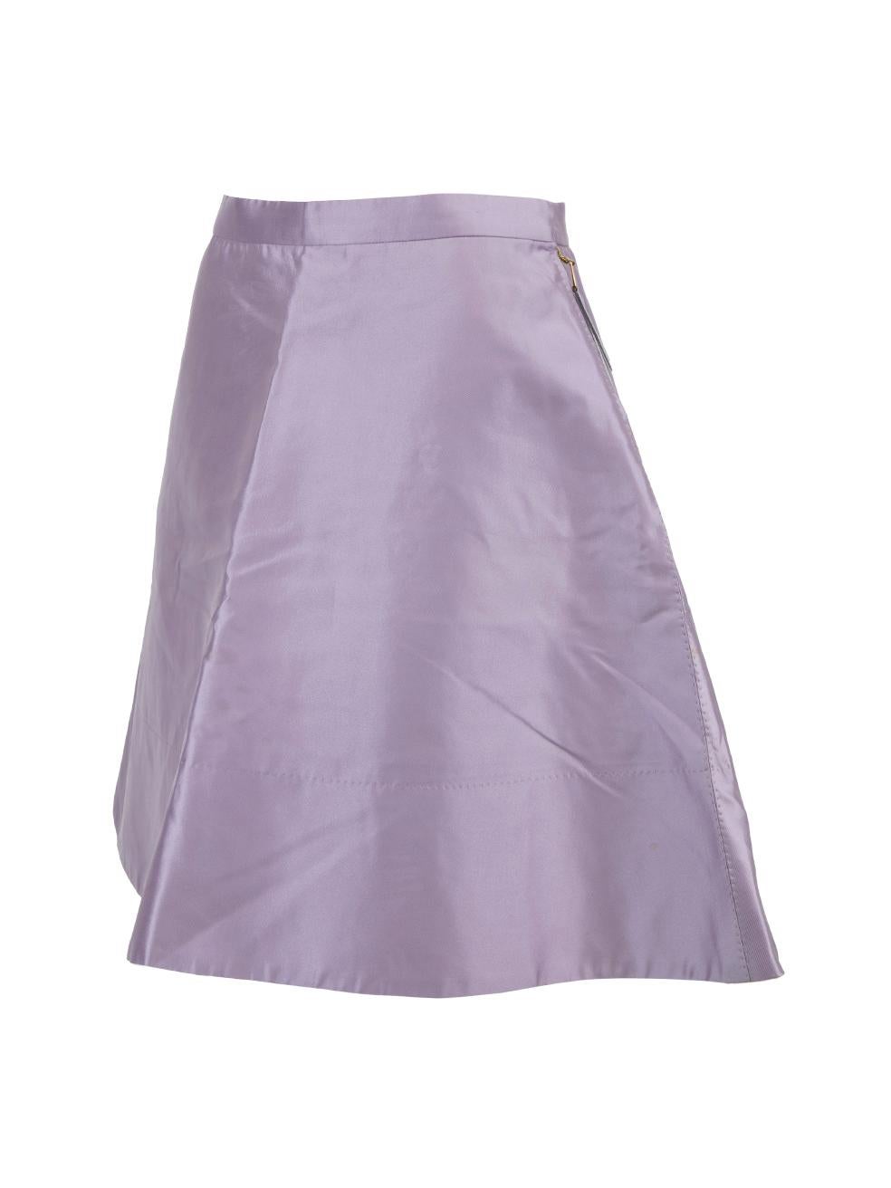 Pre-Loved Louis Vuitton Women's Purple Satin Mini Skater Skirt In Excellent Condition In London, GB