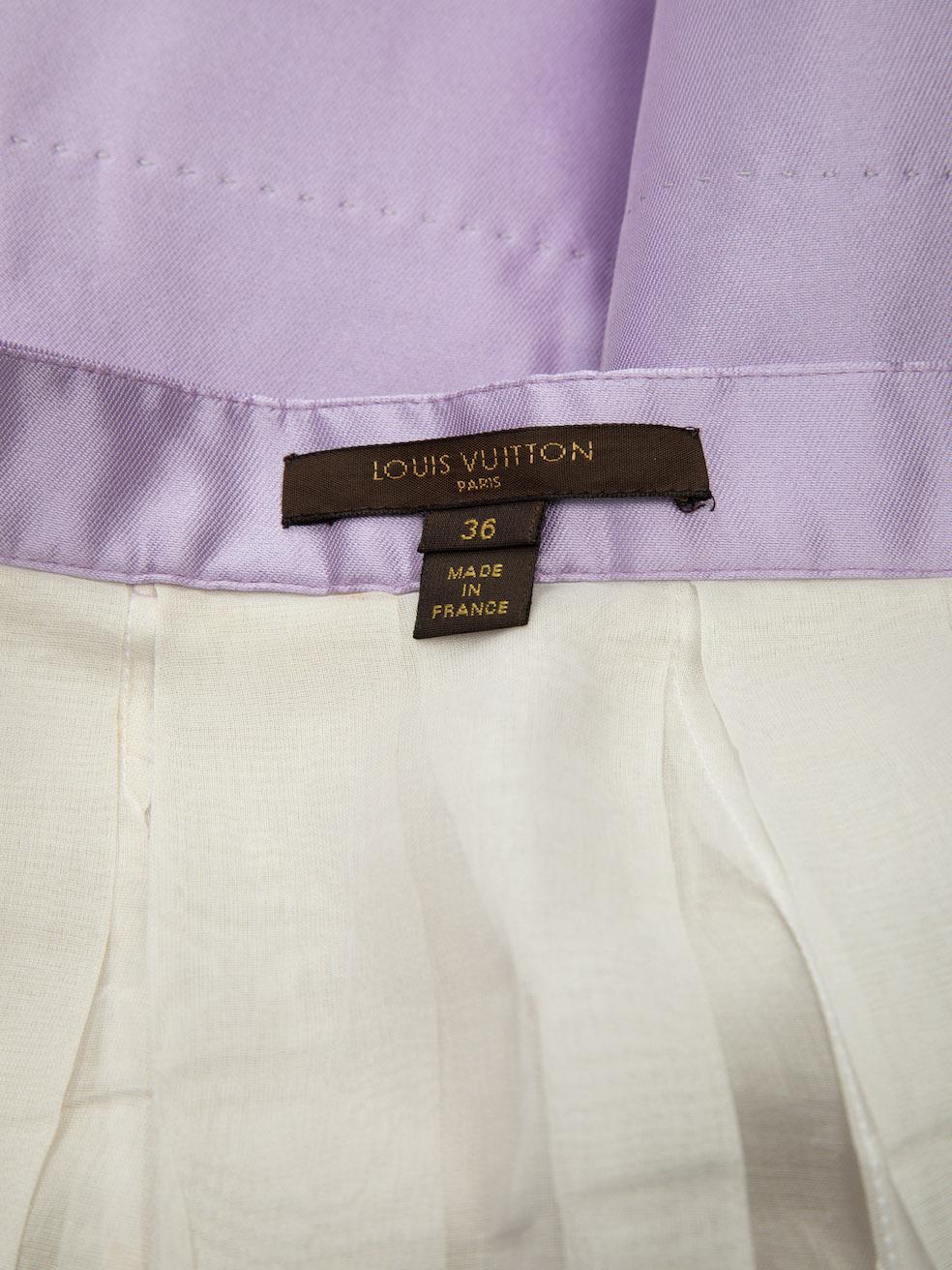 Pre-Loved Louis Vuitton Women's Purple Satin Mini Skater Skirt 1