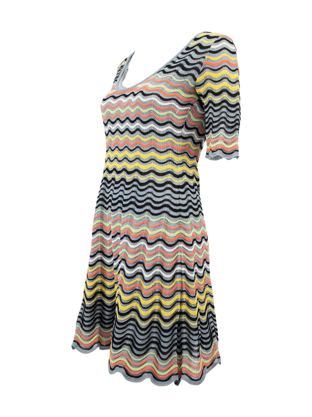 Pre-Loved M Missoni Women's Patterned Short Sleeve Dress In New Condition In London, GB