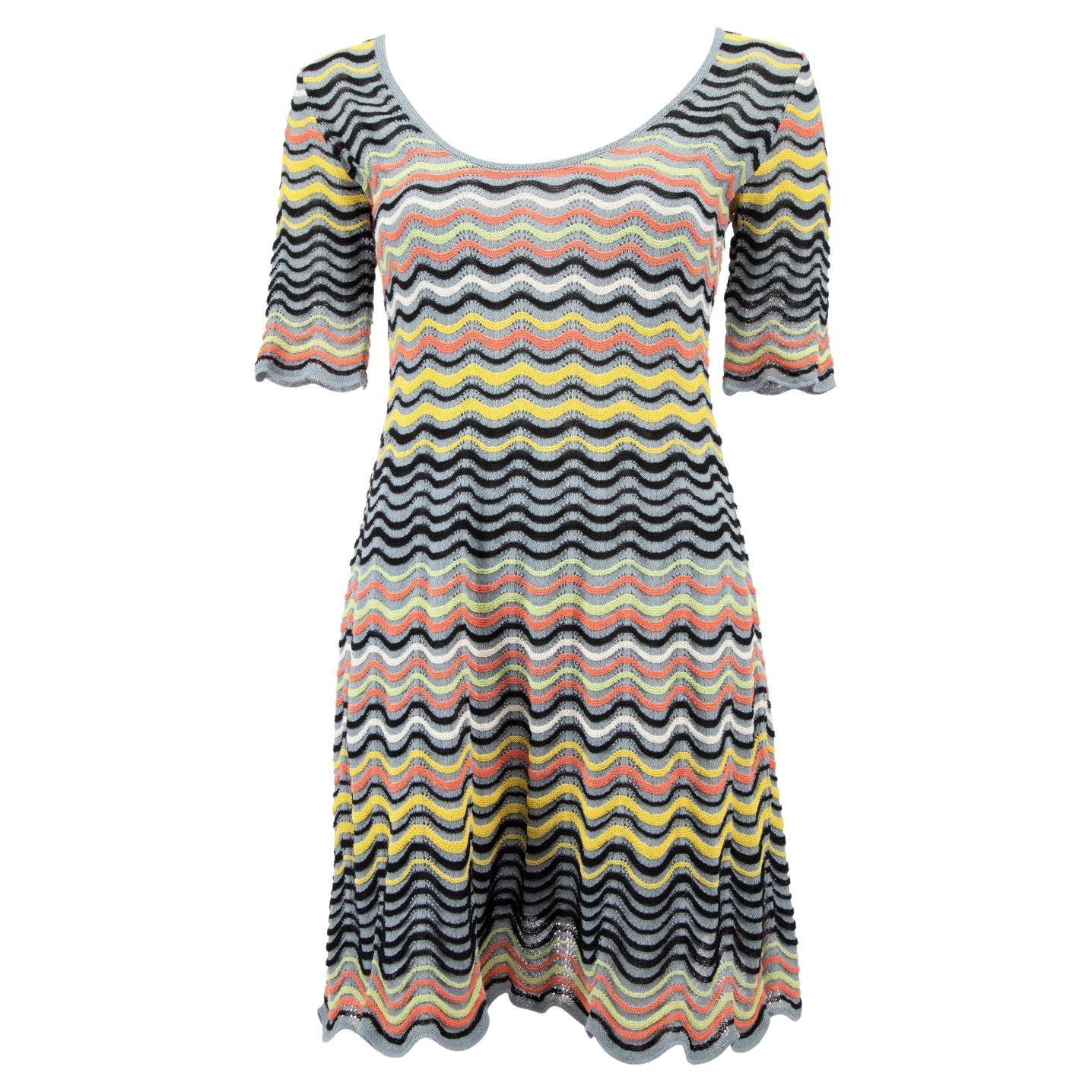 Pre-Loved M Missoni Women's Patterned Short Sleeve Dress