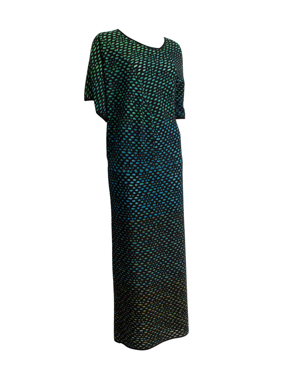 CONDITION is Very good. Minimal wear to dress is evident. Minimal piling and loose threads seen on this used Missoni designer resale item. Details Multicolor Batwing Round neck Maxi Knit Viscose Made in Romania Composition 56% (viscose), 17%