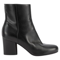 Pre-Loved Maison Margiela Women's Black Leather Round Toe Ankle Boot