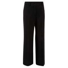 Pantalon à jambes larges en laine noire Maison Margiela pour femmes 2015