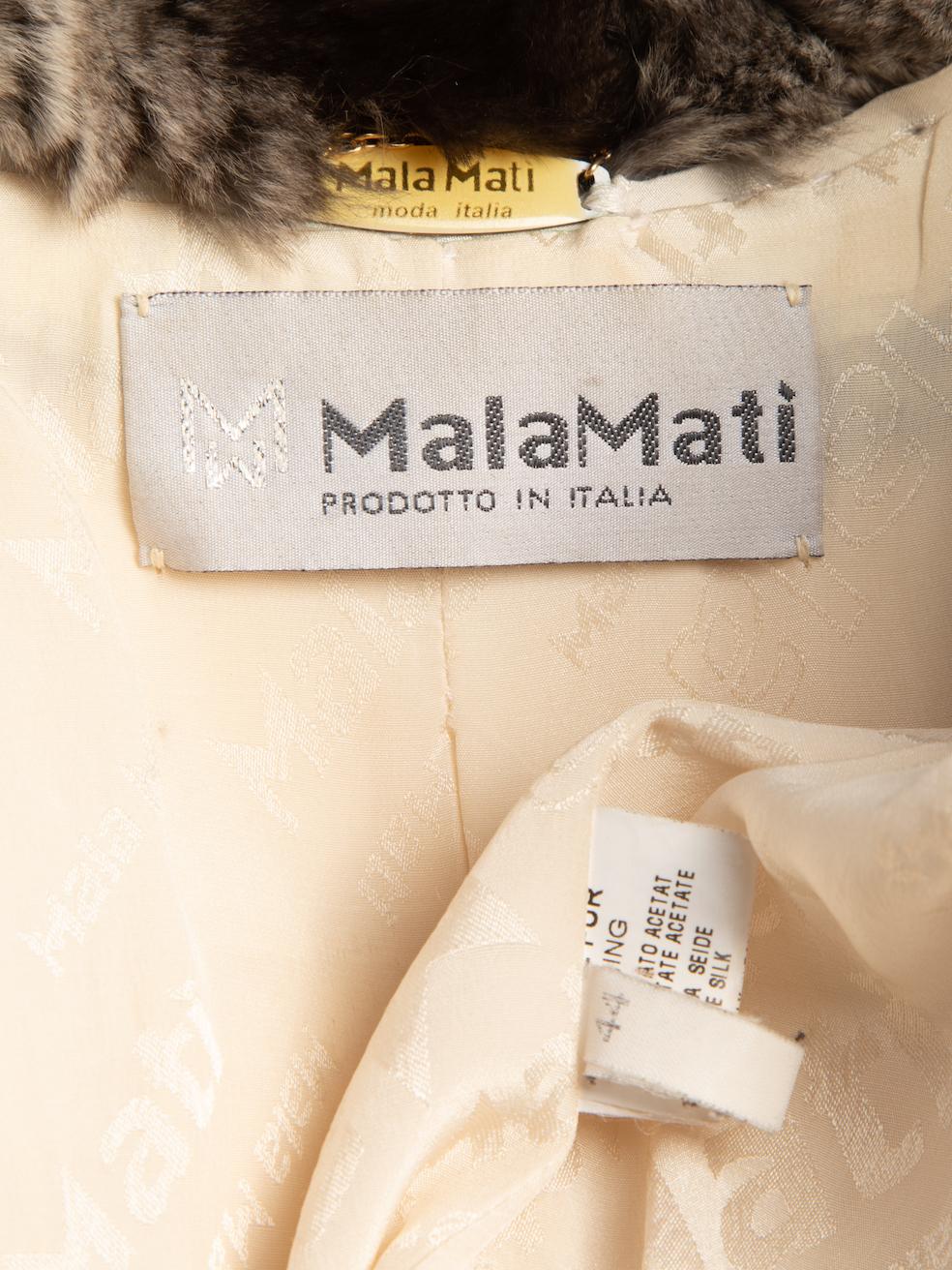 Pre-Loved Mala Mati Women's Cream Mink Fur Contrast Collar Coat 1