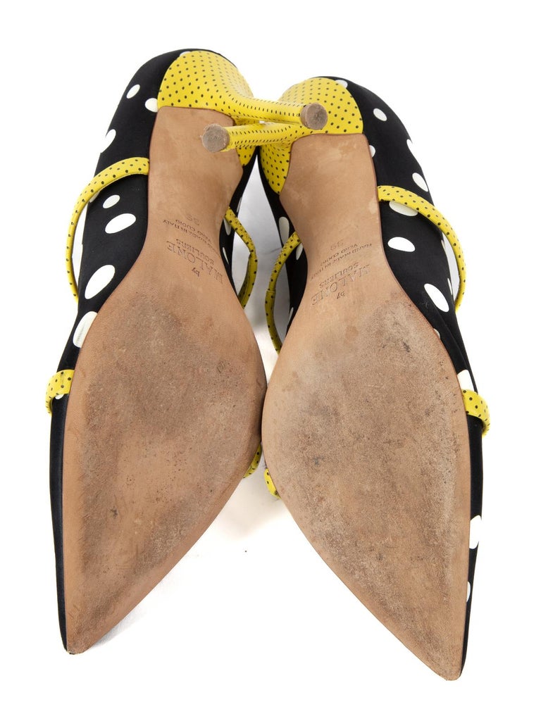 Pre-Loved Malone Souliers Women's Point Toe Polkadot Heels For Sale 2