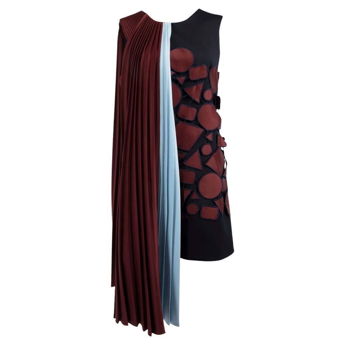 Pre-Loved Mary Katrantzou Women's Multicoloured Wool Pleated Asymmetric Dress