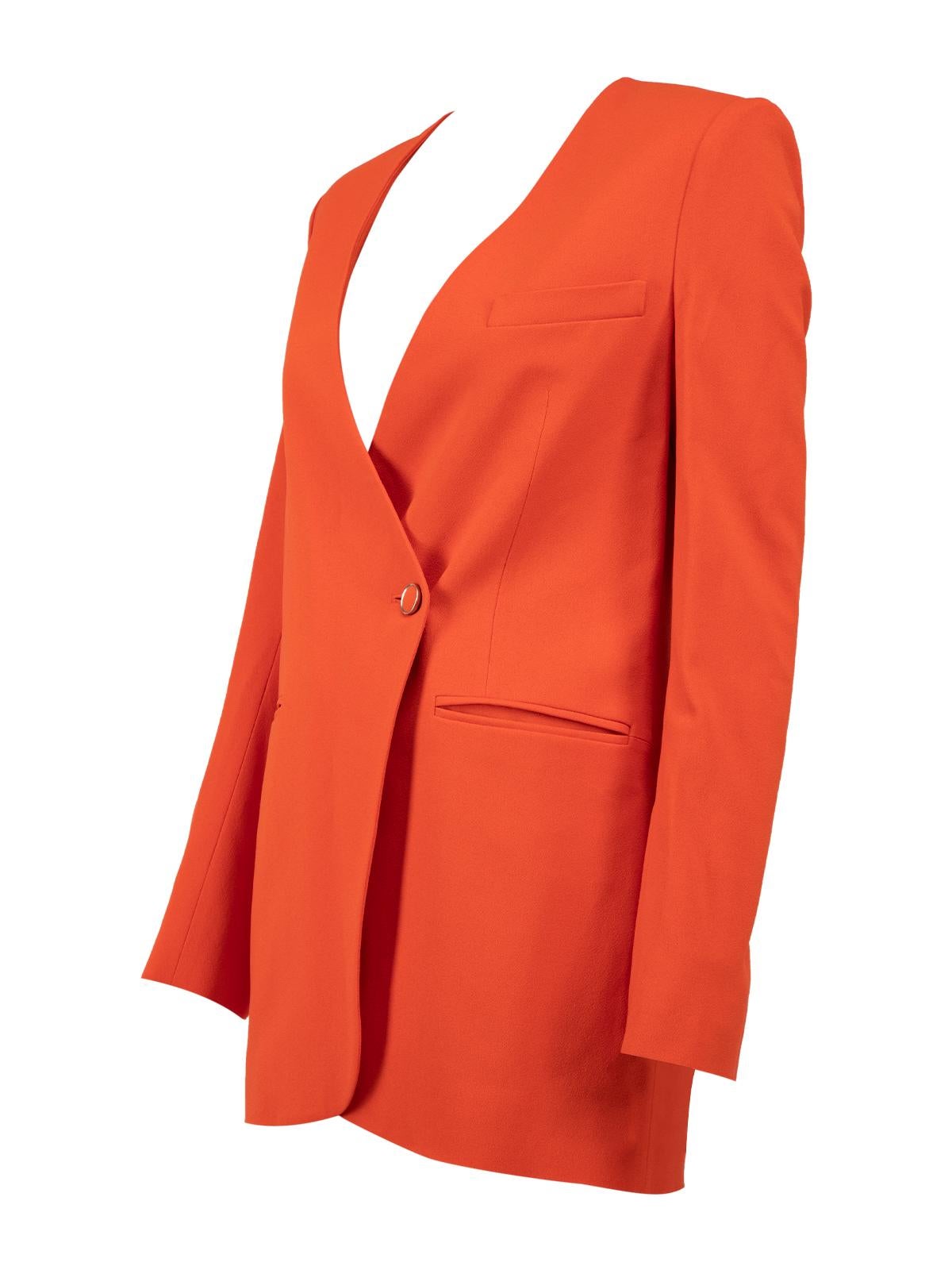 Pre-Loved Matthew Williamson Women's Orange Fitted Blazer Jacket 1
