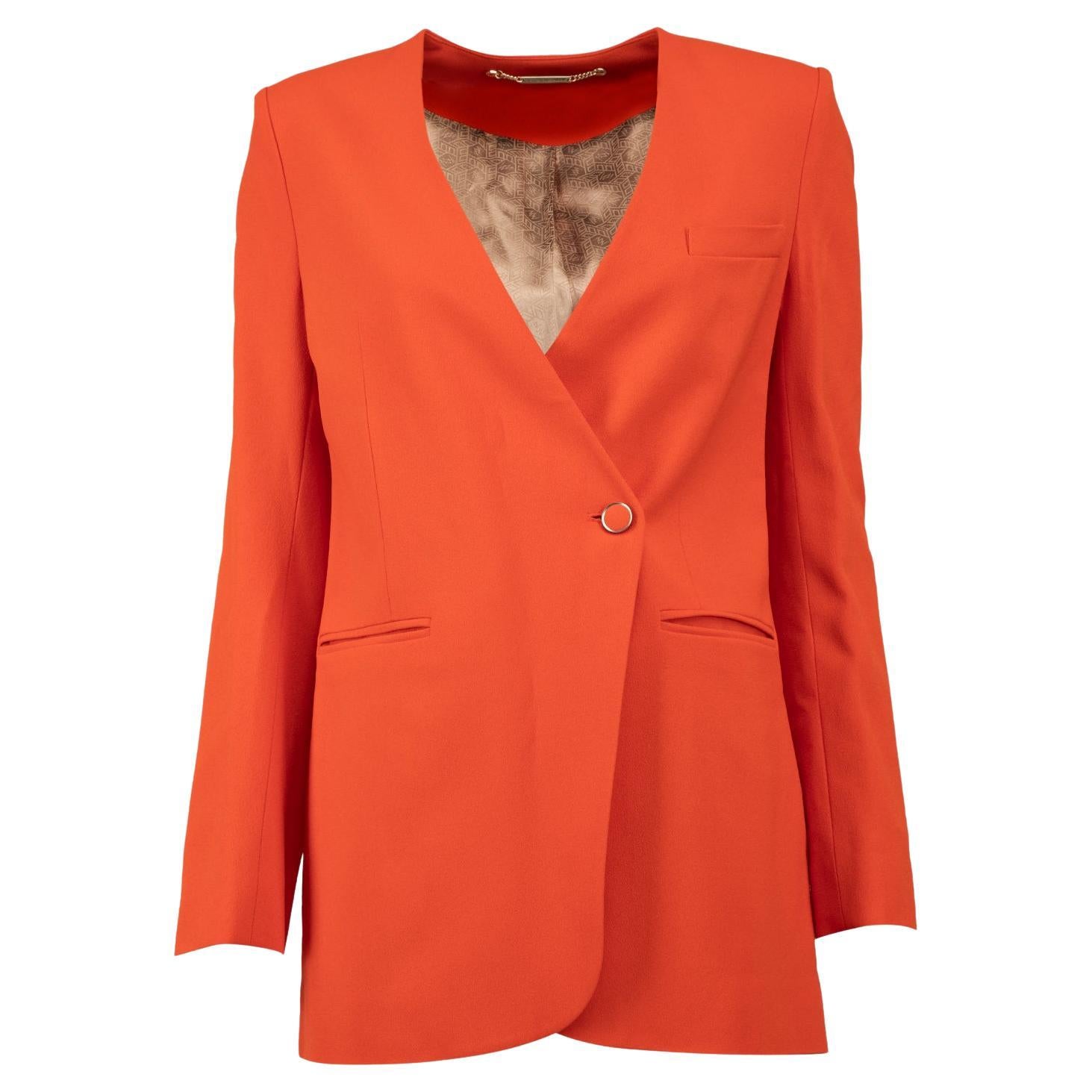 Pre-Loved Matthew Williamson Women's Orange Fitted Blazer Jacket