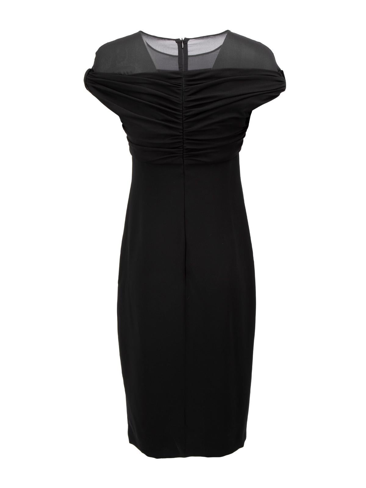 Pre-Loved Max Mara Women's Black Knee Length Silk Dress with Corset Inlay In Excellent Condition In London, GB