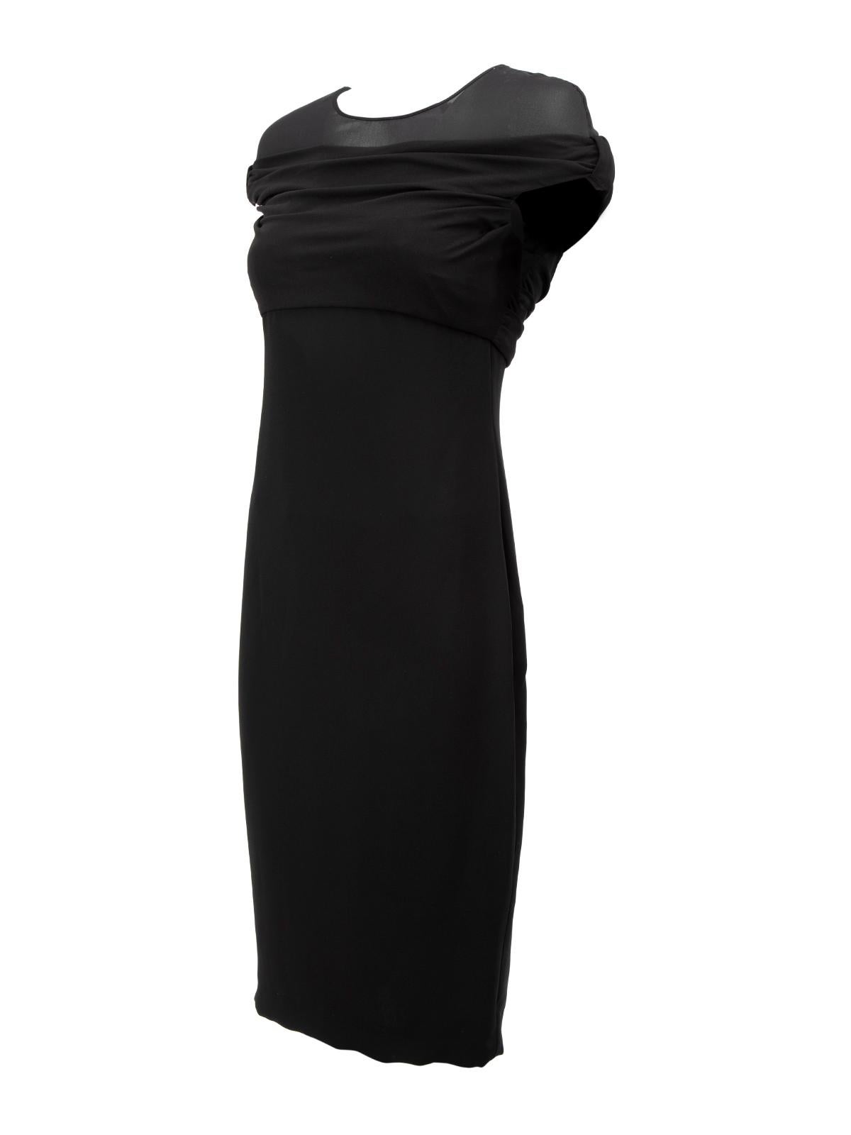 Pre-Loved Max Mara Women's Black Knee Length Silk Dress with Corset Inlay 1