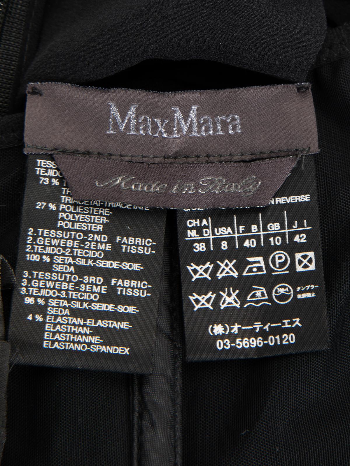 Pre-Loved Max Mara Women's Black Knee Length Silk Dress with Corset Inlay 2
