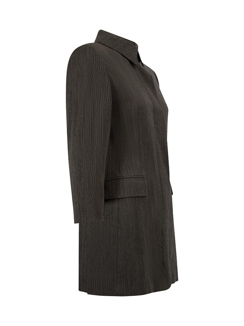 CONDITION is Very good. Hardly any visible wear to jacket is evident. Minor thread pulls along collar is seen on this used Max Mara designer resale item. Details Black Wool Polyamide Long over coat Loose fit Long sleeve Round neck Interior lining