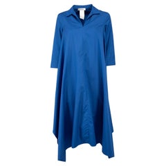 Pre-Loved Max Mara Women's Blue Cotton Flowy Trapeze Dress