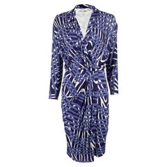 Pre-Loved Max Mara Women's Draped V Neck Printed Dress