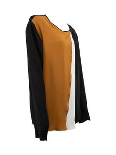 Pre-Loved Max Mara Women's Multicolour Silk Colourblock Layered Top