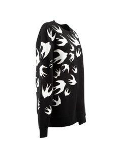 Pre-Loved MCQ Women's Black Large Bird Logo Sweatshirt