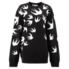 Pre-Loved MCQ - Sweat-shirt noir à grand logo avec oiseaux pour femmes