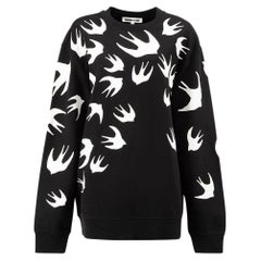 Pre-Loved MCQ Women's Black Large Bird Logo Sweatshirt