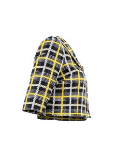 Pre-Loved Milly Women's Check Cropped Mid Sleeve Blazer