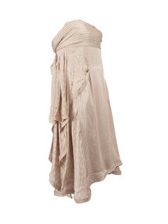 Pre-Loved Missoni Women's Beige Layered Pattern Strapless Mini Dress