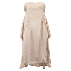 Pre-Loved Missoni Women's Beige Layered Pattern Strapless Mini Dress