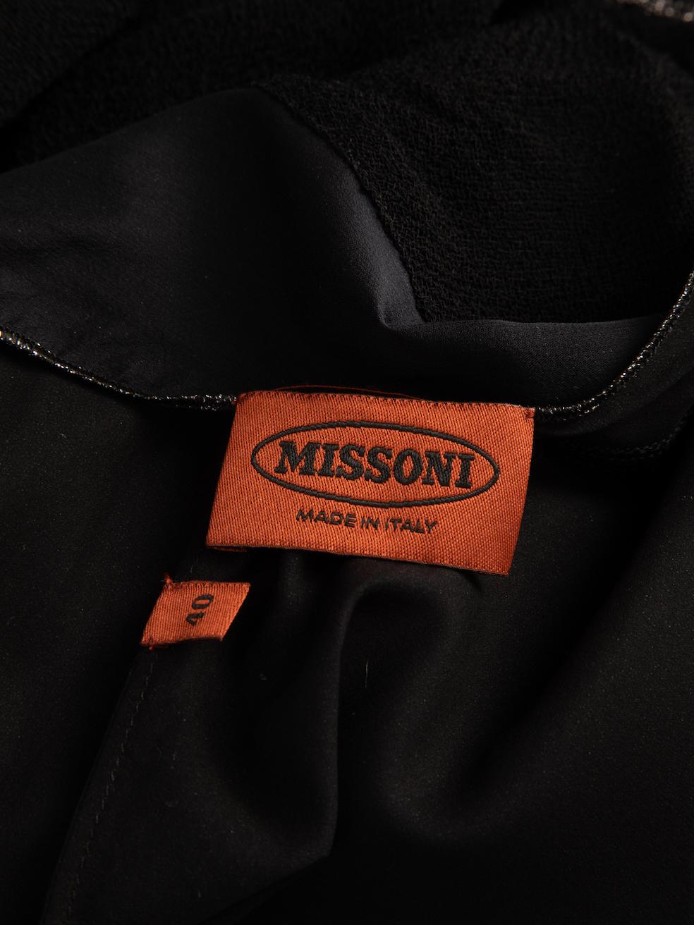 Pré-aimé Missoni Women's Black Mesh Layered Houndstooth Panel Dress Pour femmes en vente