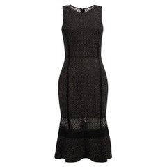Pre-Loved Missoni Damen-Midikleid aus schwarzem Metallic-Fäden mit Häkelmuster