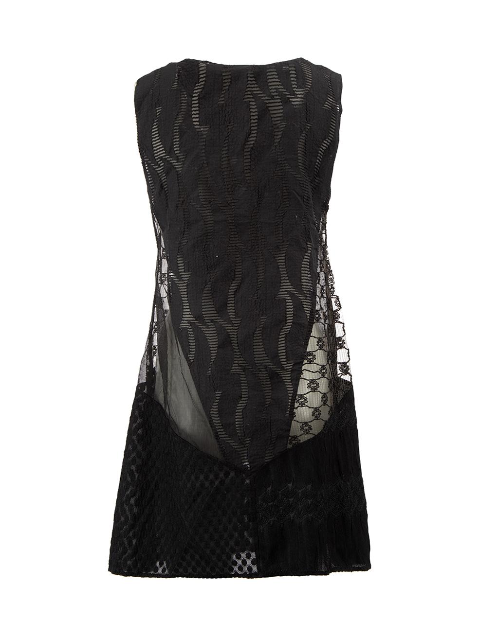 Pre-Loved Missoni Women's Black Plastic Bead Panel Lace Dress In Excellent Condition For Sale In London, GB
