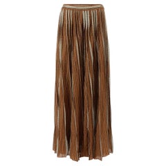 Pre-Loved Missoni Women's Bronze Metallic Pleated Maxi Skirt