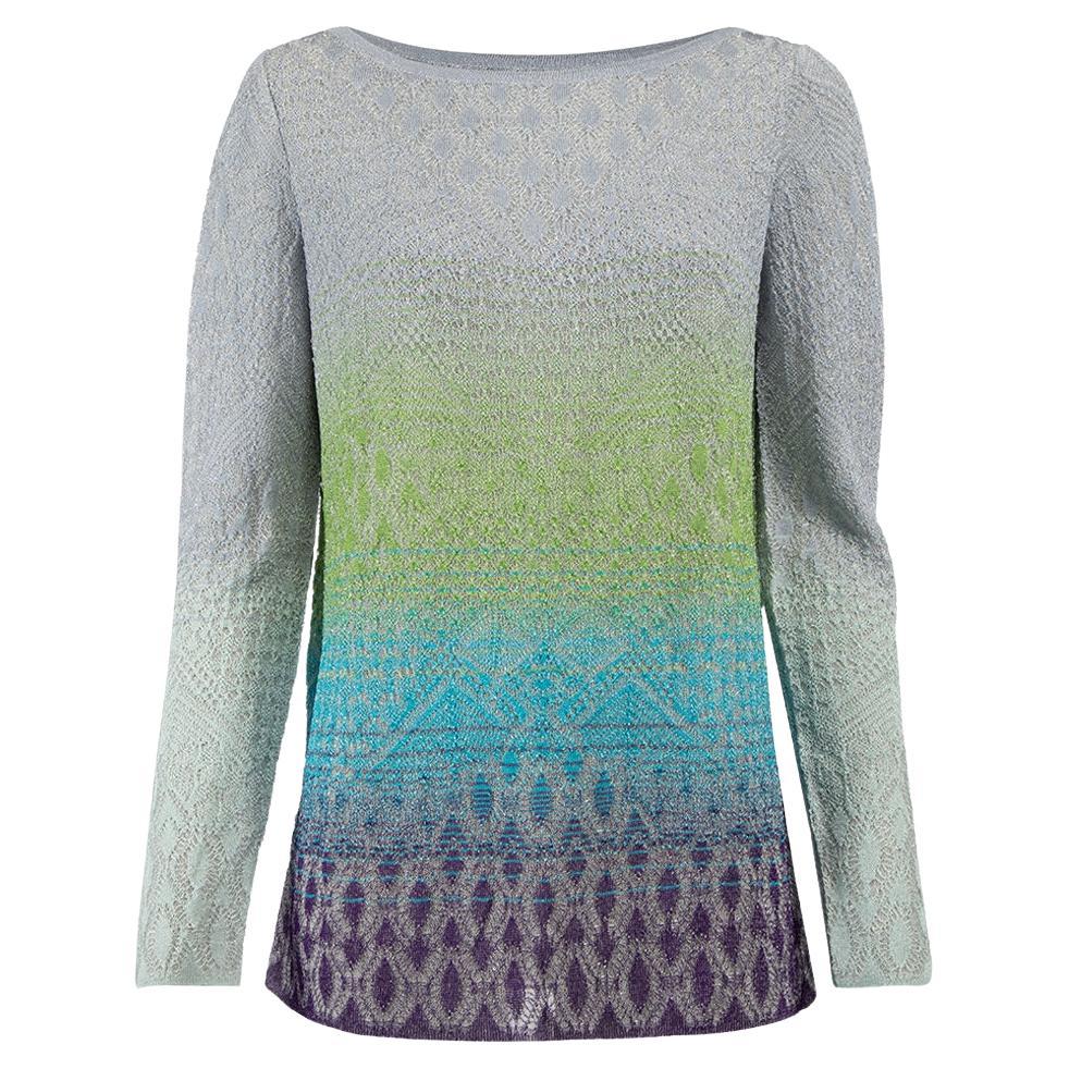 Pre-Loved Missoni Women's Gradient Long Sleeve Top with Shimmer Details For Sale