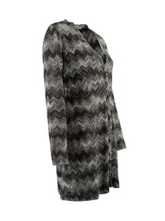 Pre-Loved Missoni Women's Grey Metallic Thread Zig Zag Cardigan