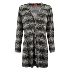 Pre-Loved Missoni Women
s Grey Metallic Thread Zig Zag Cardigan