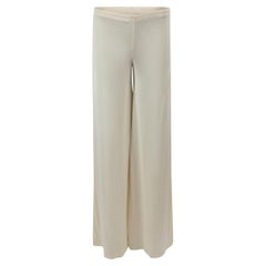 Pre-Loved Missoni Women's Ivory Wide Leg Stretch Fabric Trousers