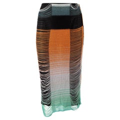 Pre-Loved Missoni Women's Multicolour Knit Overlay Pencil Midi Skirt