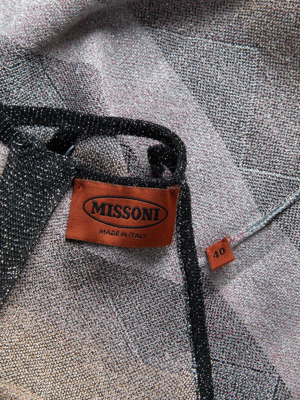 Pre-Loved Missoni Women's Multicolour Metallic Chevron Striped Halter Dress 1
