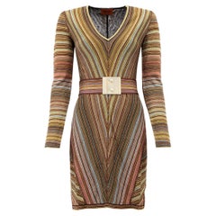 Pre-Loved Missoni Women
s Multicolour Metallic Thread Belted Waist Dress Pre-Loved Missoni Women
s Multicolour Metallic Thread Belted Waist Dress