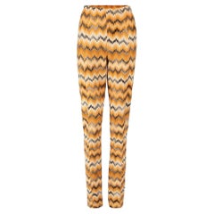 Pre-Loved Missoni Women's Orange Geometric Pattern Trousers