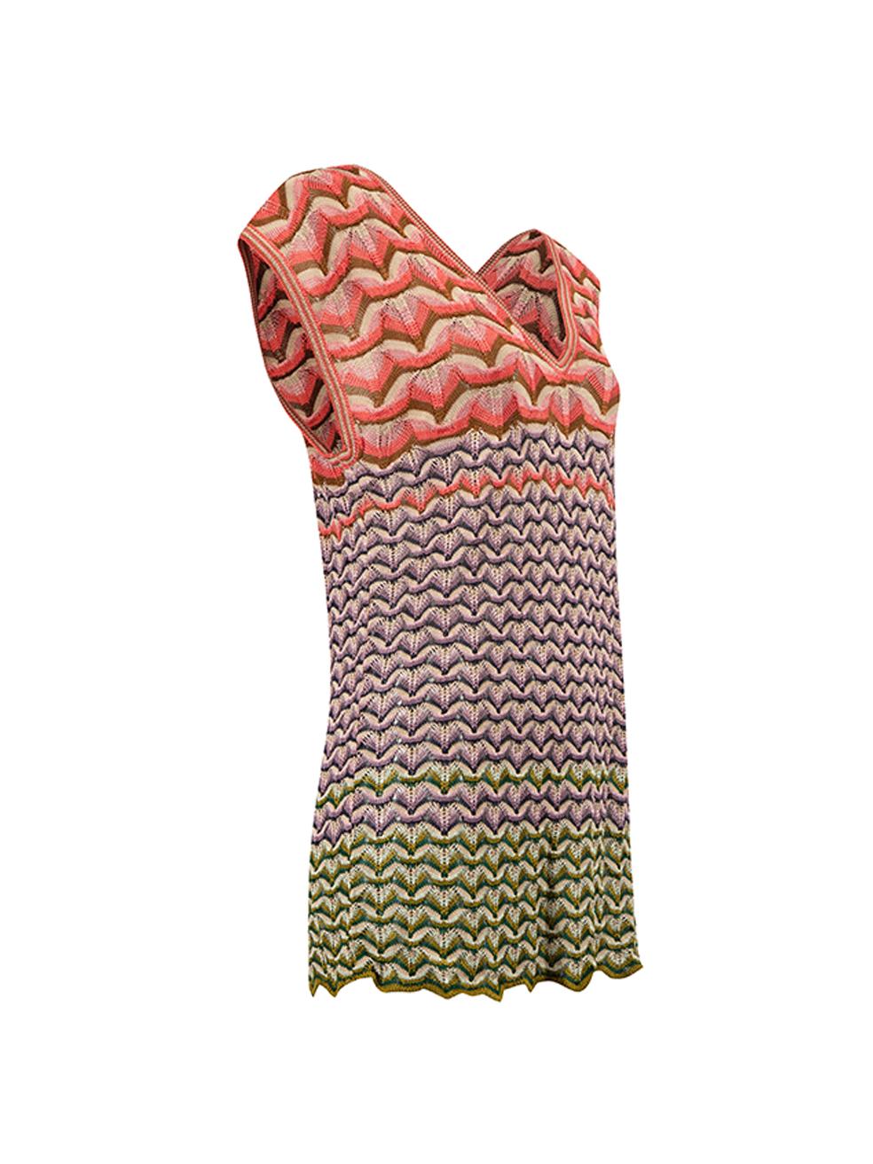 CONDITION is Very good. Hardly any visible wear to dress is evident on this used Missoni designer resale item. Details Multicolour Viscose Knit vest Abstract pattern Long line V neckline Made in Italy Composition 75% Viscose and 25% Silk Care