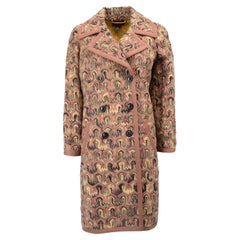 Manteau en laine croisé à motif aztèque rose pour femme Missoni, pré-alloué