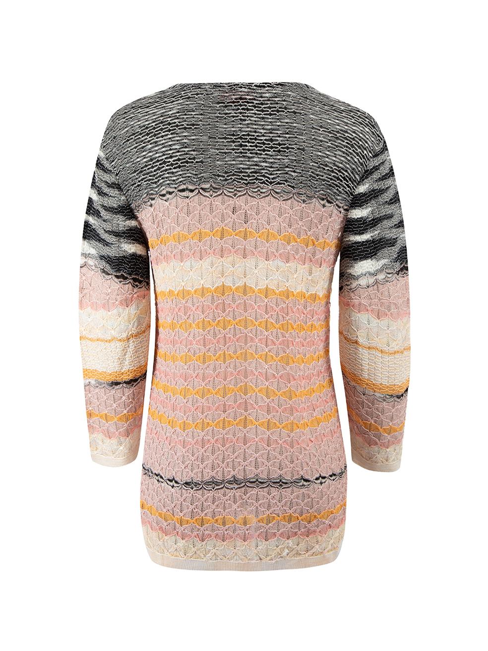 Pre-Loved Missoni Women's Pink Black & Orange Patterned Long Top In Excellent Condition For Sale In London, GB